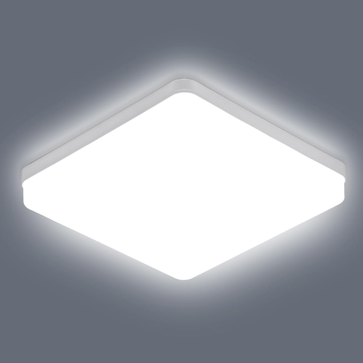 Comely LED Deckenleuchte, 36W Quadratisch Deckenlampe Badezimmer IP44 Wasserdichte, 6500K Kaltwei? Deckenbeleuchtung LED f¨¹r K¨¹che Badezimmer Balkon Wohnzimmer Schlafzimmer Korridor Keller