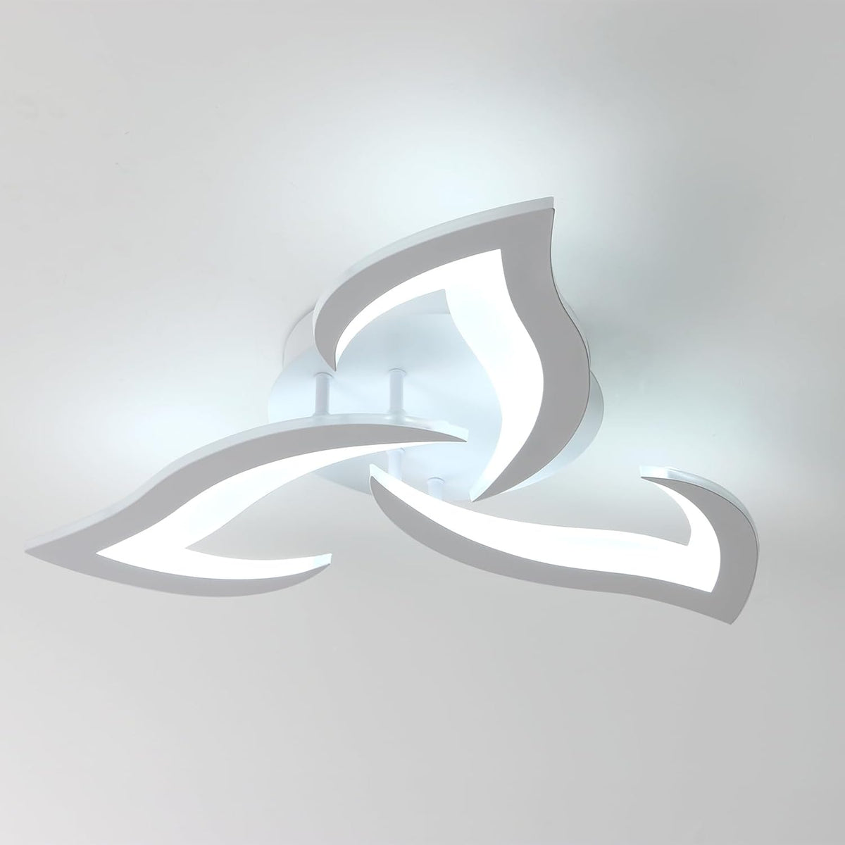 Comely Deckenlampe LED Wohnzimmer, 58cm 36W LED Lampen Deckenleuchte, Moderne Bl¨¹tenblatt Design Lampen f¨¹r Wohnzimmer K¨¹che Schlafzimmer Esszimmer, Kaltwei?es Licht 6500K, Wei?