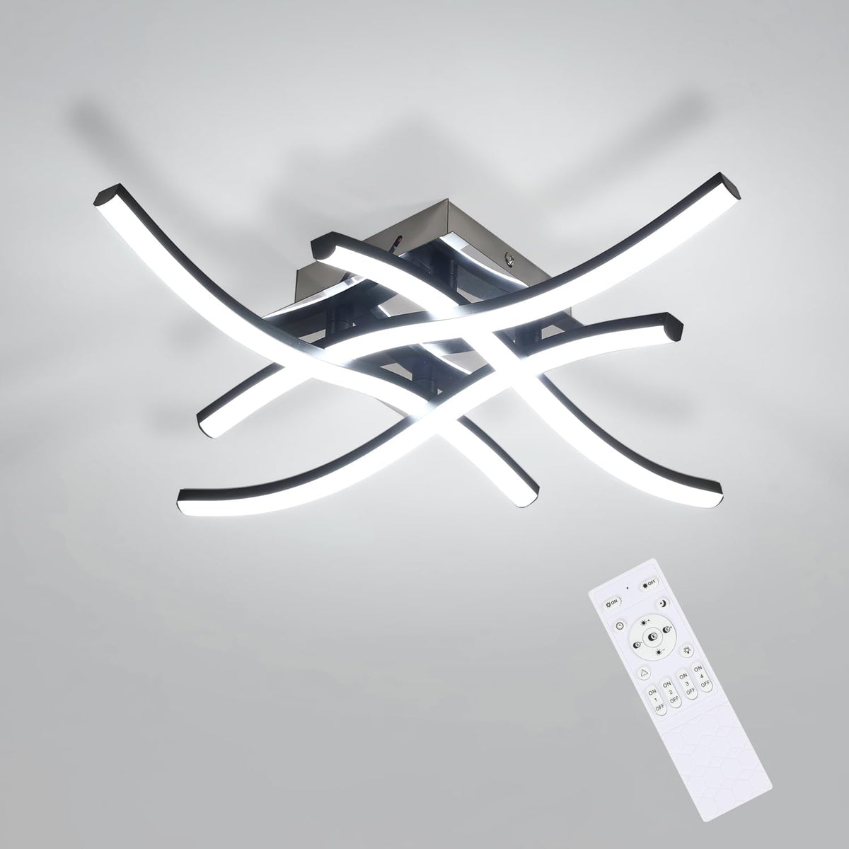 Comely LED Deckenleuchte, 18W Moderne Deckenlampe, 3-Flammig Kronleuchter LED f¨¹r Wohnzimmer, Schlafzimmer, Esszimmer, K¨¹che, Flur, 6500K Kaltes Wei?es