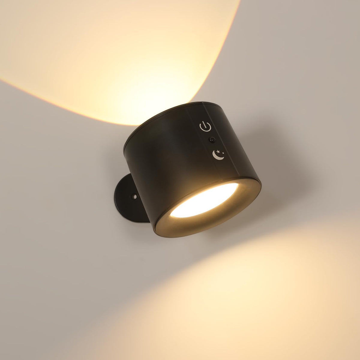 Comely Wandleuchte Innen, 360¡ã Drehbare Touch Control Wandlampen, LED Wandlampe Dimmbar 3000K/4500K/6500K f¨¹r Wohnzimmer Schlafzimmer Flur Treppenhaus(Schwarz)