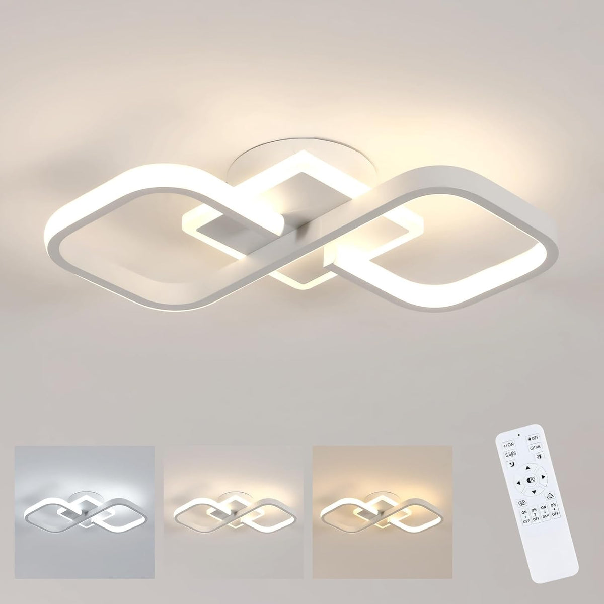 Comely Deckenleuchte LED Dimmbar, 40W 4500LM Modern Deckenlampe LED mit Fernbedienung 3000K-6500K, Wei? Deckenbeleuchtung f¨¹r Schlafzimmer Wohnzimmer Esszimmer Flur K¨¹che