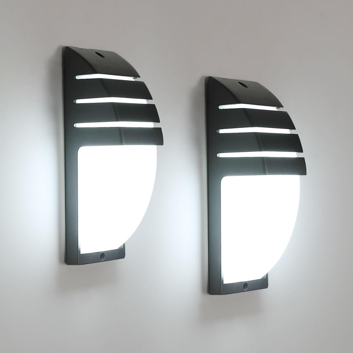 Comely 2 St¨¹ck LED Wandleuchte Innen/Au?en, IP65 Wasserdichte Wandleuchte Aussen Anthrazit, LED Wandlampen f¨¹r Au?en Garten Terrasse Innenh?fe Balkon, Schwarz, Kaltes Wei? 6500K