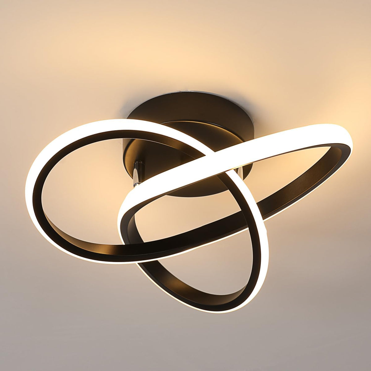 Comely LED Deckenleuchte, 30W 3375LM Moderne Deckenlampe, Aluminium LED Lampe f¨¹r Wohnzimmer Schlafzimmer Flur K¨¹che Balkon, Warmwei?es Licht 3000K, 30cm, Schwarz